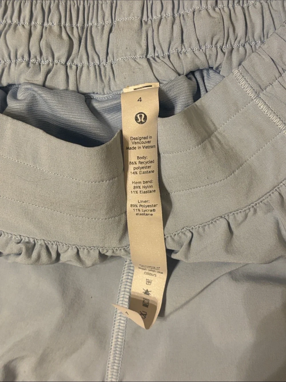 Lululemon Light Blue Women's Hottie Hot Shorts - Elastic Waist